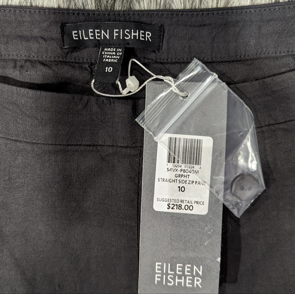 🩶 SOLD 🩶NWT Eileen Fisher graphite gray linen blend pants - Picture 6 of 11